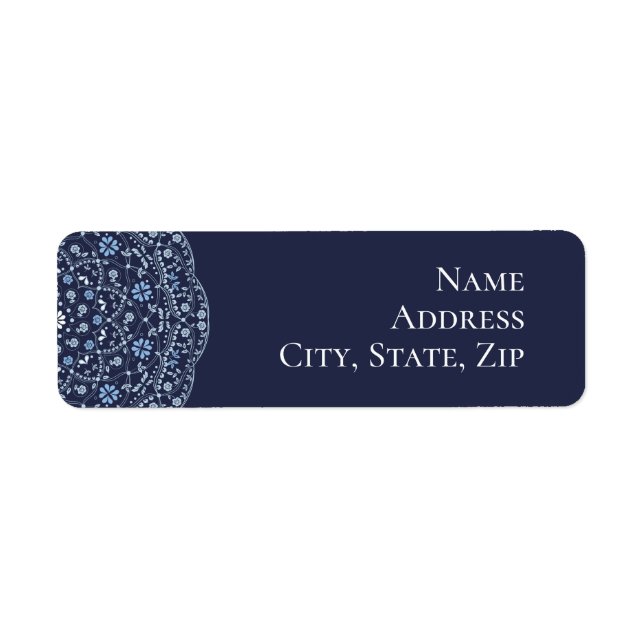 Blue Mandala Return Address Label (Front)