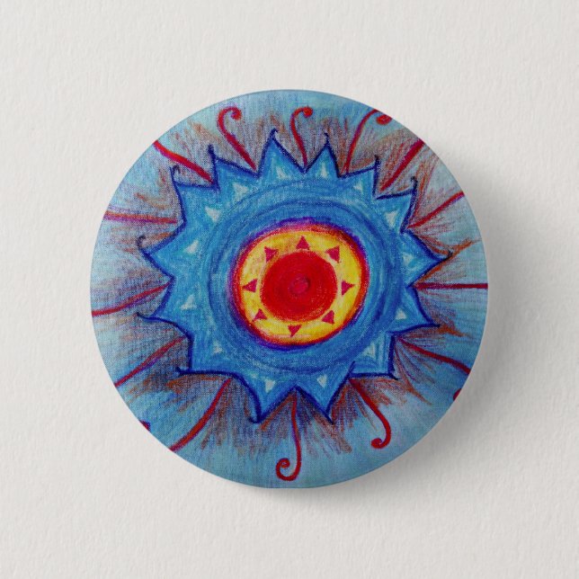 Blue Mandala Round Badge (Front)