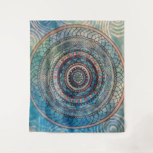 Blue Mandala Tapestry