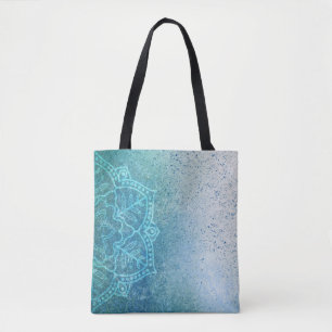 Blue mandala  tote bag
