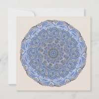 Blue Mandala With Beach Sea Life Words