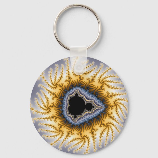 Blue Mandel - Fractal Key Ring (Front)