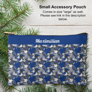 Blue Maple Leaves - SMALL Accessory Pouch