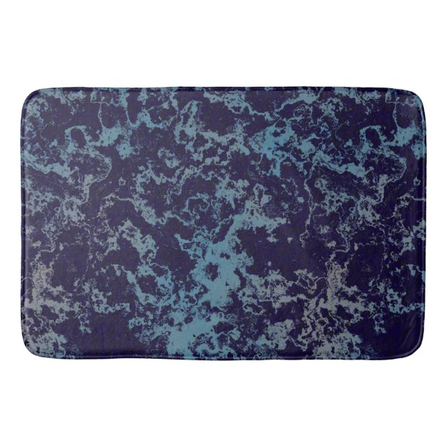Blue Marble abstract Bath Mat (Front)