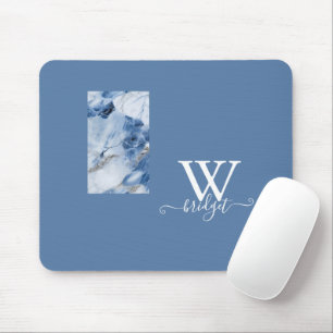 blue marble abstract coastal pattern mouse pad