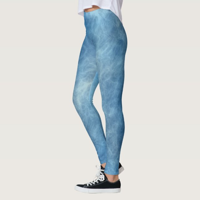 Blue Marble Abstract Leggings (Left)