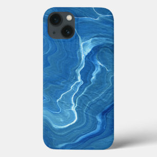 Blue Marble Agate Abstraction  iPhone 13 Case