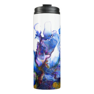 Blue Marble Agate Fluid Art Thermal Tumbler