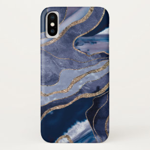 Blue Marble Agate Gold Glitter Glam #1  Case-Mate iPhone Case