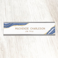 Blue Marble Agate Gold Glitter Professional