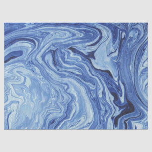 Blue Marble Agate Swirl Stone Gift Wrap Tissue Tissue Paper