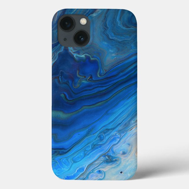 Blue Marble Agate Texture Fluid Art  Case-Mate iPhone Case (Back)