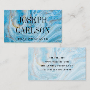 Blue Marble Background   Large Text Business Card