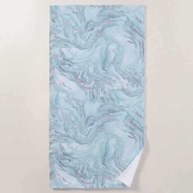 Blue Marble Beach Towel (Front)