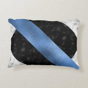 Blue Marble Black Accent Pillow