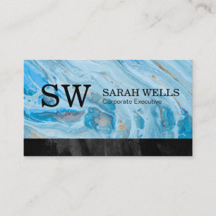 Blue Marble   Black Trim Business Card