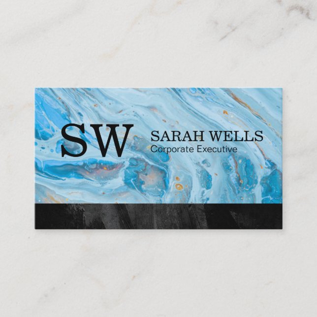 Blue Marble | Black Trim Business Card (Front)