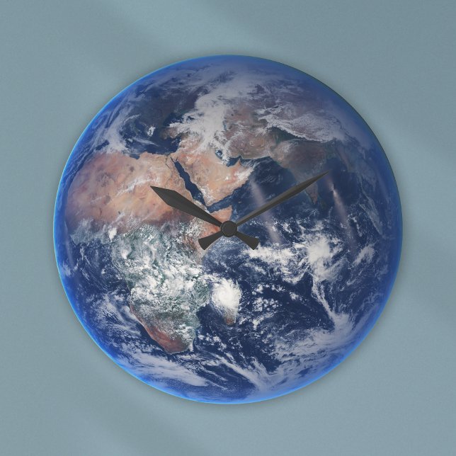 Blue Marble Earth, 2014 Satellite Photograph Large Clock (Creator Uploaded)