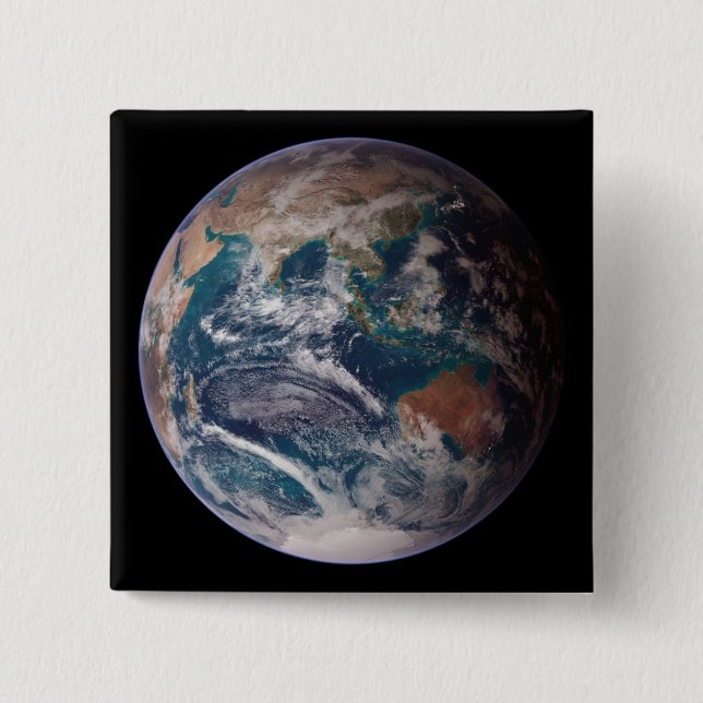 Blue Marble Earth (Eastern Hemisphere) 15 Cm Square Badge (Front)