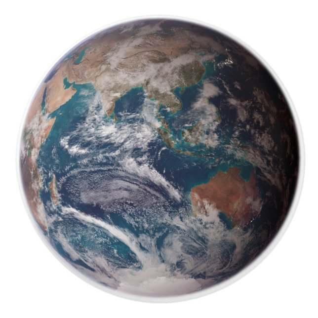 Blue Marble Earth (Eastern Hemisphere) Ceramic Knob (Front)
