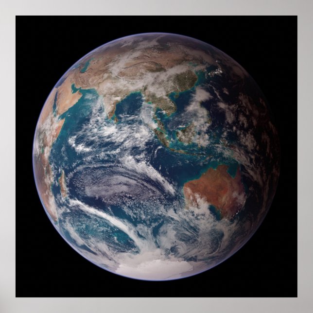 Blue Marble Earth (Eastern Hemisphere) Poster (Front)