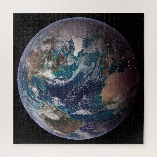 Blue Marble Earth (Western Hemisphere) Jigsaw Puzzle (Vertical)