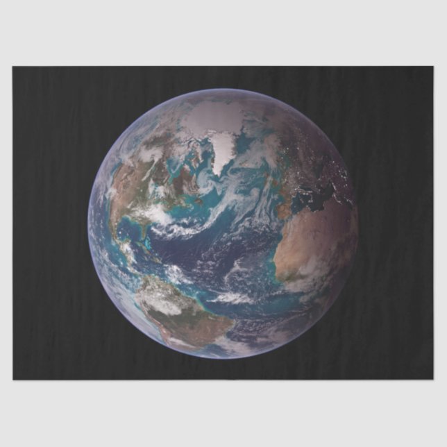 Blue Marble Earth (Western Hemisphere) Tissue Paper (Front)