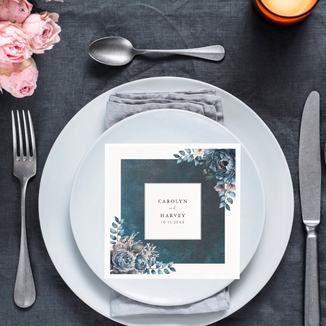 Blue Marble Elegant Wedding  Napkin (Creator Uploaded)