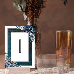 Blue Marble Elegant Wedding  Table Number