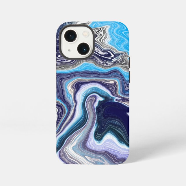 Blue Marble Fluid Art  iPhone Case (Back)