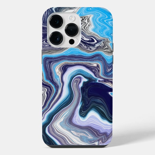 Blue Marble Fluid Art   iPhone Case (Back)