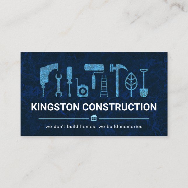Blue Marble Handyman Tools Business Card (Front)