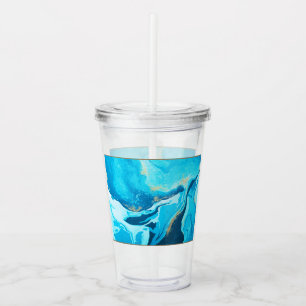 Blue Marble Look Acrylic Tumbler