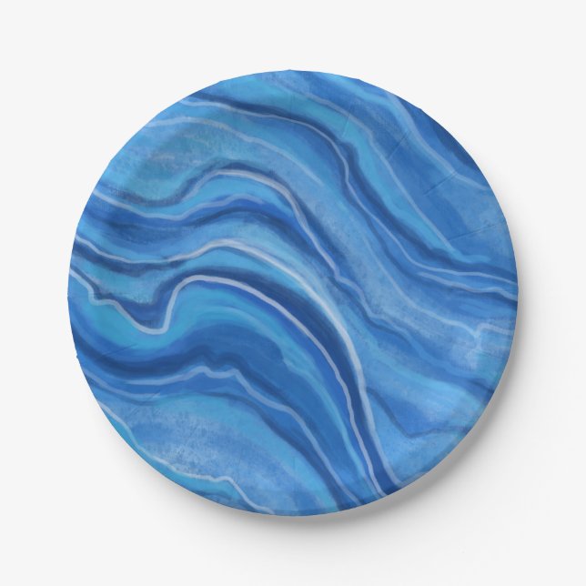 Blue Marble Paper Plates  (Front)