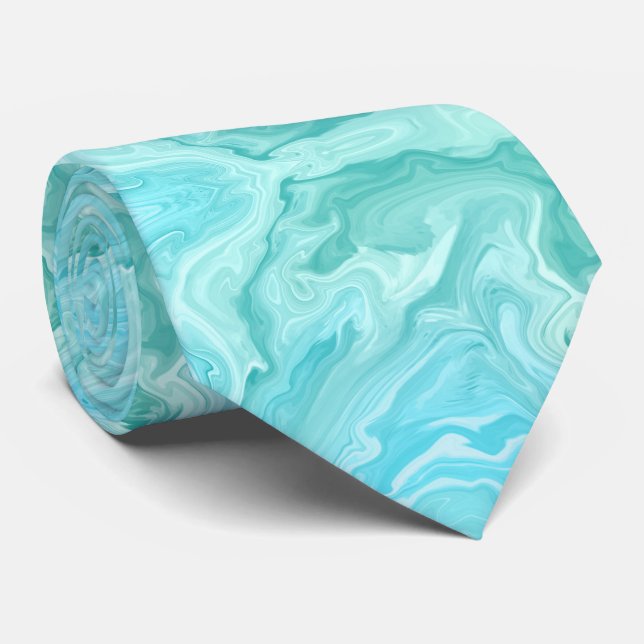 Blue Marble Pattern Tie (Rolled)