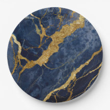Blue Marble Pattern with Gold