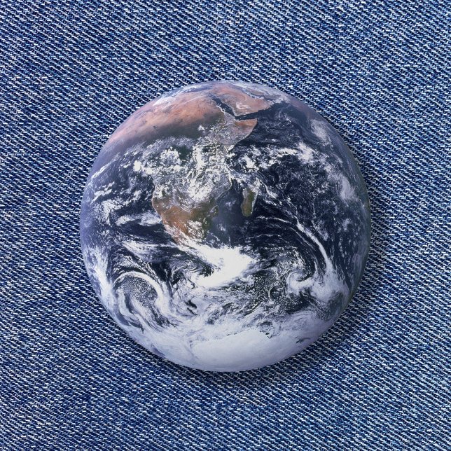 Blue Marble Planet Earth 3 Cm Round Badge (Blue Marble Planet Earth Button)