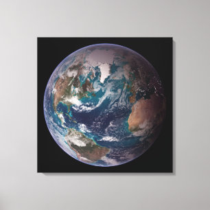 Blue Marble Planet Earth (Western Hemisphere) Canvas Print