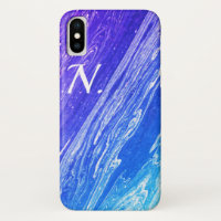 Blue Marble Polished Stone Imitation & Monogram