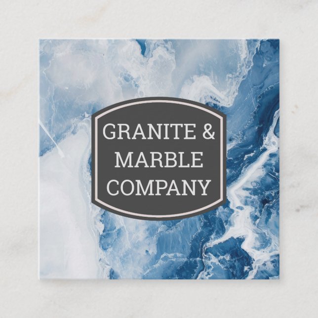 Blue Marble Square Business Card (Front)