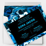 Blue Marble Star of David Custom Bar Bat Mitzvah Invitation<br><div class="desc">Perfect card to announce a bat mitzvah, bar mitzvah or other Jewish celebration! Hand made abstract art for you on the front and back side! FULLY CUSTOMIZABLE! Click on “Personalise” above to edit the text. Click "edit using design tool" to adjust the fonts, colours and placements and to delete the...</div>