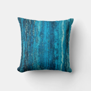 Blue marble stone cushion