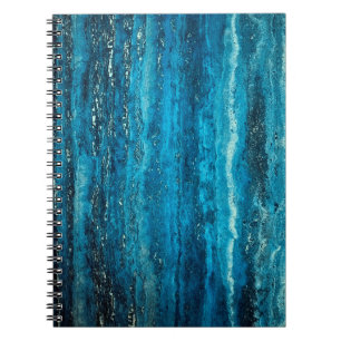 Blue marble stone notebook