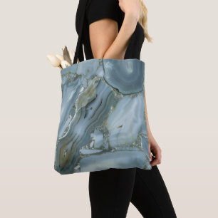 Blue Marble Stone Tote Bag