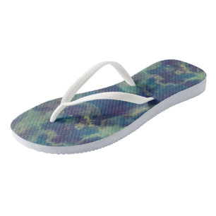 Blue Marble Swirl Abstract Jandals