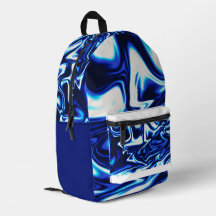 Blue Marble Swirl Backpack – Fluid Abstract Patter