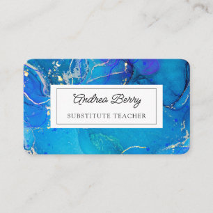 Blue Marble Swirls Personalised Business Card