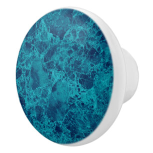 Blue Marble Terrazzo Structure  Ceramic Knob