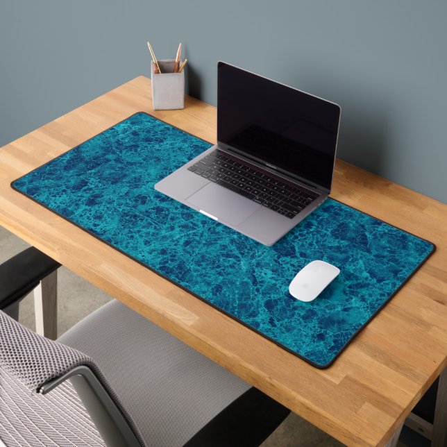 Blue Marble Terrazzo Structure  Desk Mat (Office 2)