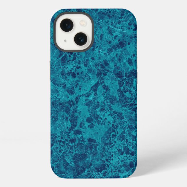 Blue Marble Terrazzo Texture  iPhone Case (Back)